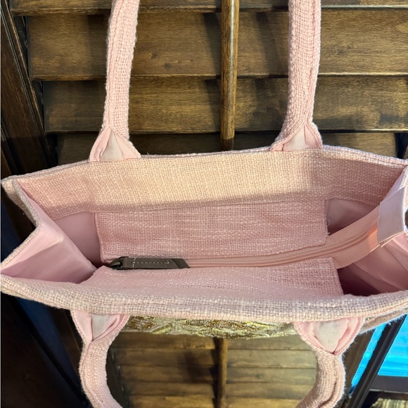 Myra Bag- Gypsy Lace Canvas Tote in Light Pink - Picture 9 of 16